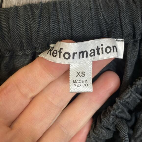 Reformation Ethan Twill Pant in Blackish Gray Women's XS - Picture 4 of 7